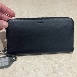 ALLSAINTS Black Leather Mast Zip Around Wallet
